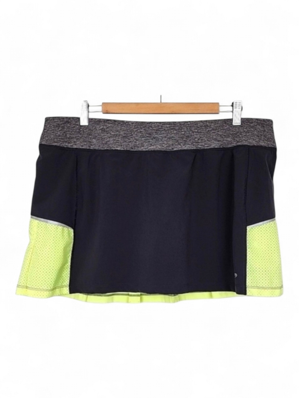 Champion G9 Women's Duo Dry  Max Black Grey Lime Athletic Skirt Skort Pleats XL